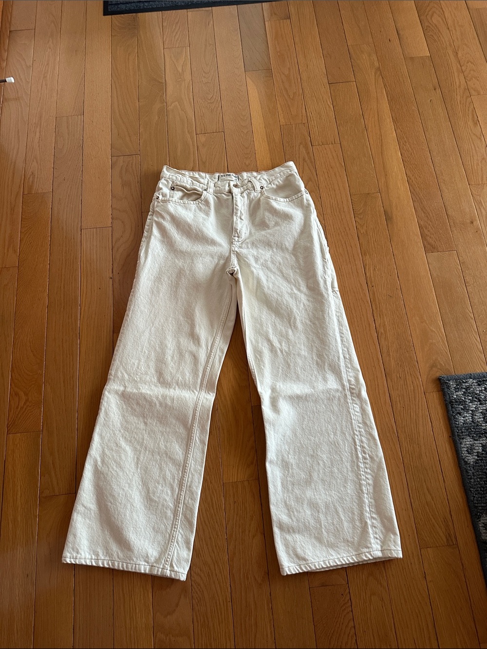 Free People Off-White Wide-Leg Jeans